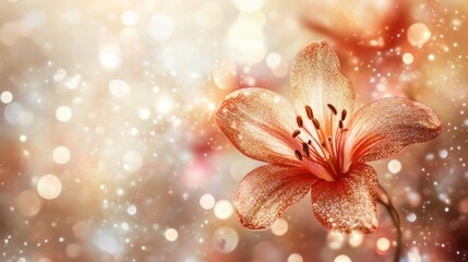 Fototapeta premium Sparkling Lily: A Magical Floral Image