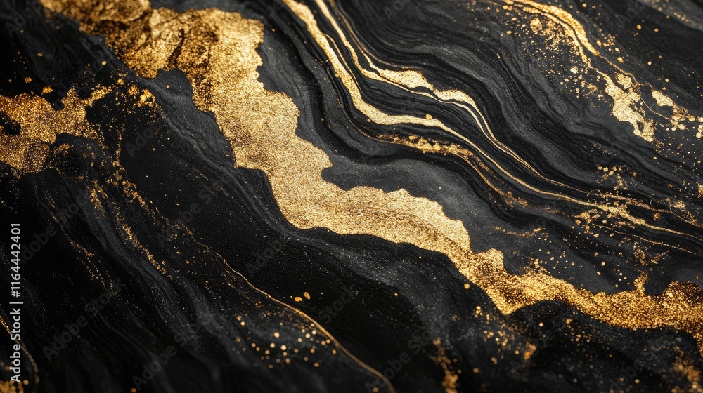 Aufkleber elegant black and gold abstract background with luxurious textures and patterns for modern design us