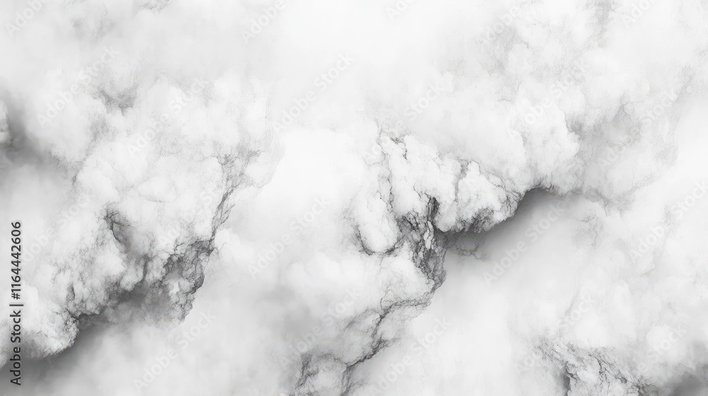 Poster monochrome textured marble background featuring soft smoky cloud patterns for elegant design and art
