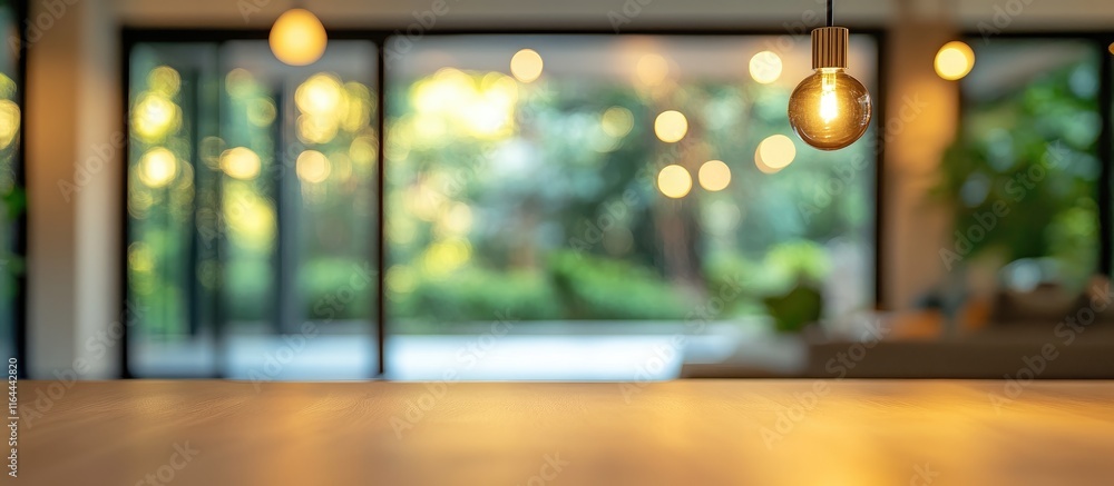 Aufkleber modern interior with soft bokeh lighting and blurred background creating a serene atmosphere for des