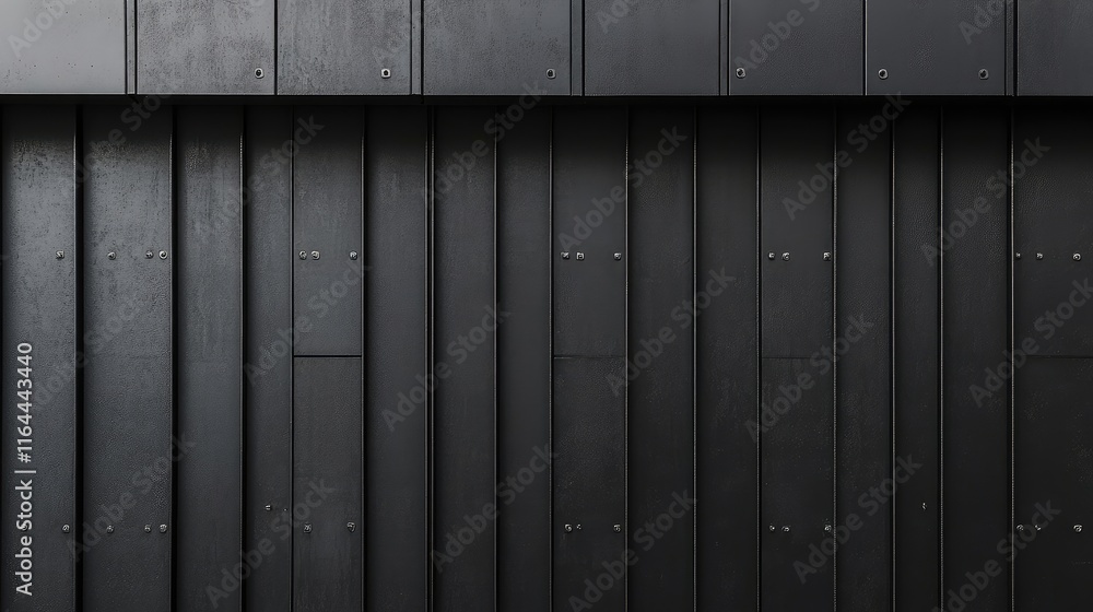 Poster modern black wall texture with architectural panels in minimalist design for background and abstract