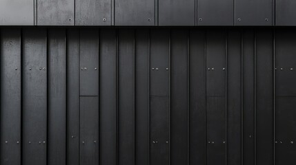 Fototapeta premium Modern Black Wall Texture with Architectural Panels in Minimalist Design for Background and Abstract Visuals