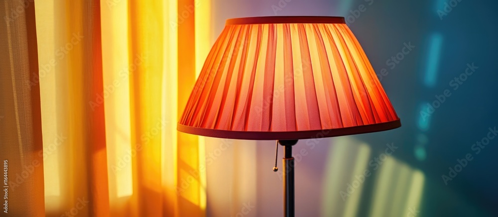 Poster cozy workspace with colorful lighting and a stylish lamp creating an inviting atmosphere for creativ