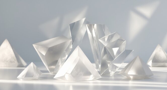 abstract background with triangles crystal quartz.