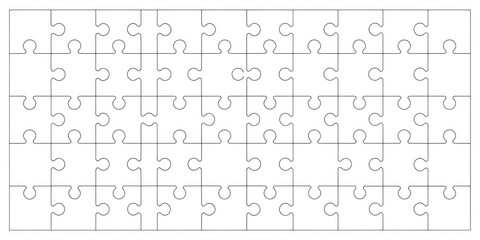 Blank Jigsaw Puzzle Template Thirty-Six Pieces for Creative Projects