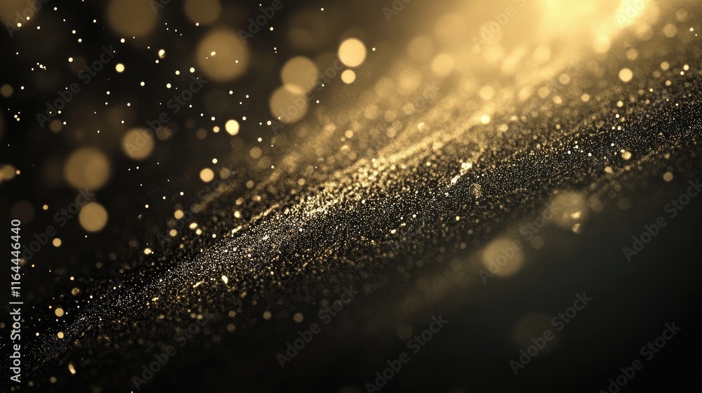 Aufkleber elegant gold bokeh abstract background with glittering particles creating a dreamy and luxurious atm
