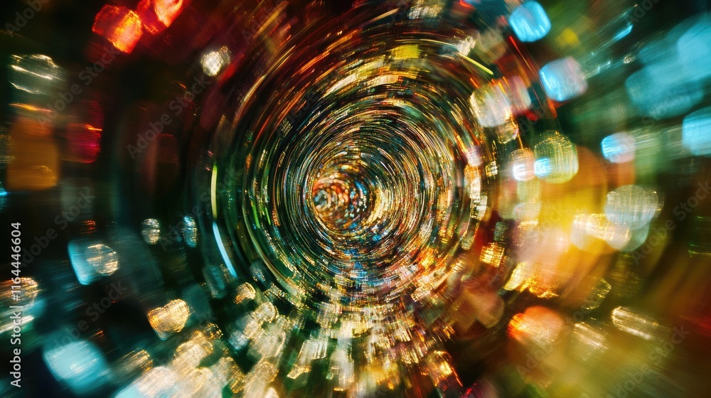 Poster vibrant swirling bokeh background with colorful lights creating a mesmerizing abstract pattern for a