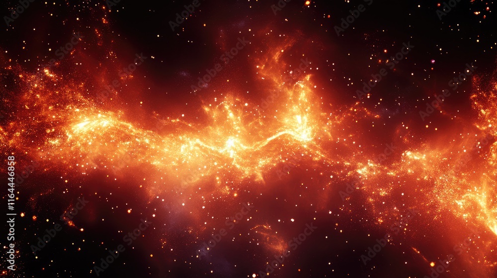 Aufkleber cosmic bokeh background with fiery nebula and sparkling stars for astrological themes