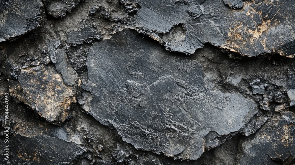 Poster dark ashen concrete texture with varied surface depth and natural weathering for background and desi