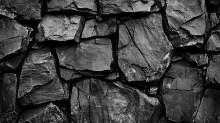 Textured Black Anthracite Slate Stone Wall Background for Interior and Exterior Design Use