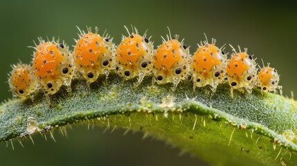 Fototapeta premium Citrus rust mites infesting fruit causing significant agricultural damage and impacting crop quality and yield in citrus orchards.