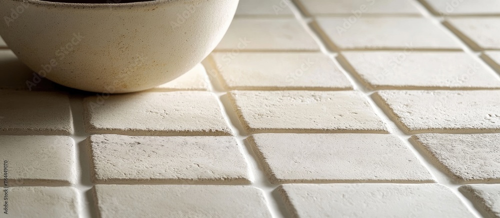 Poster textured ceramic tile surface designed for improved adhesion in various tiling applications and floo