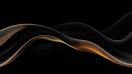 Elegant beige fabric waves on black background showcasing smooth texture and soft lighting for luxurious aesthetic and design purposes