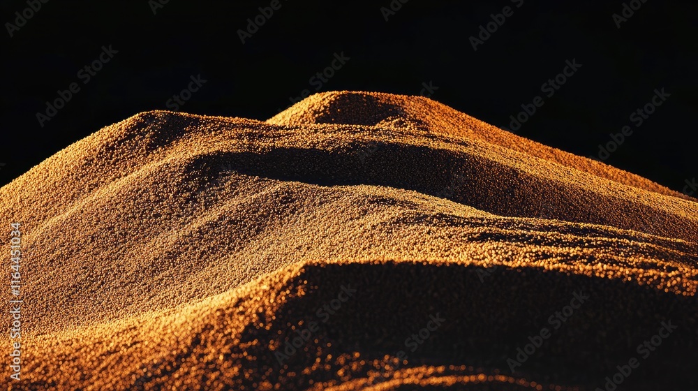Poster detailed close-up of a textured mound showcasing intricate patterns and contrasting light in a drama