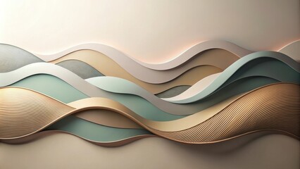 Obraz premium Abstract Wave Pattern Background Design with Subtle Texture and Neutral Color Palette