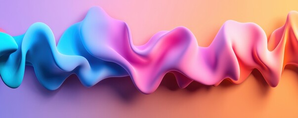 A vibrant wave of pink and blue, creating a smooth, flowing texture against a gradient background.