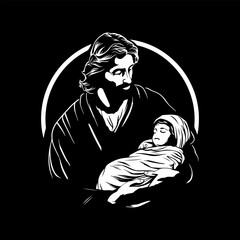 Jesus embraces a baby 4