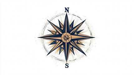 Fototapeta premium Vintage compass design with intricate details showcasing cardinal directions and nautical elements