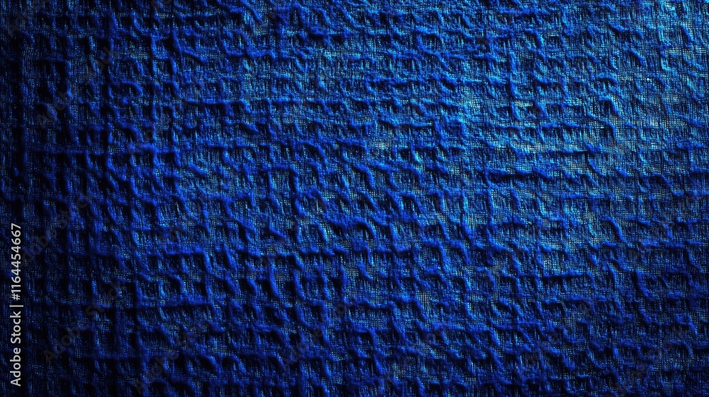 Poster cobalt blue textured fabric background with rich weaving patterns ideal for design and textile appli