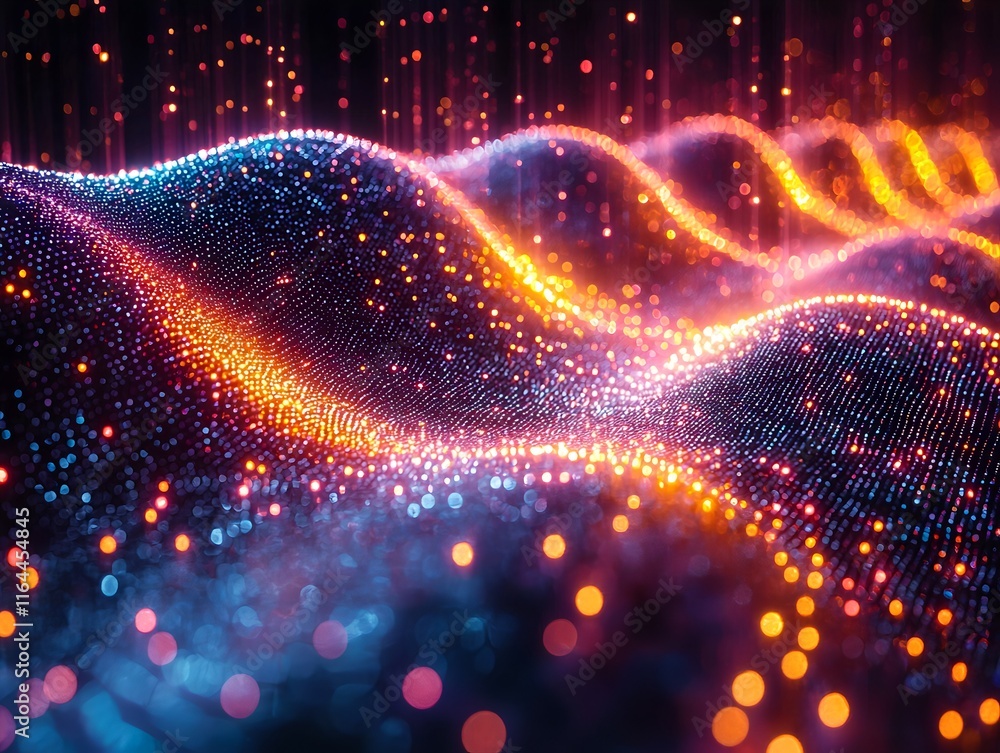 Poster colorful holographic quantum bits display visualizing entanglement and the future of the quantum int