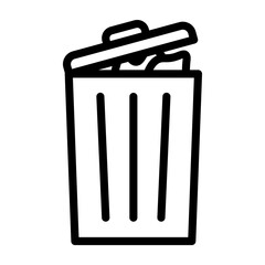 Trash Vector Line Icon Design