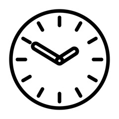 Clock Vector Line Icon Design