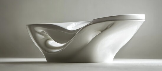 Modern flushable white ceramic toilet bowl showcasing sleek design and innovative functionality in contemporary bathroom interiors