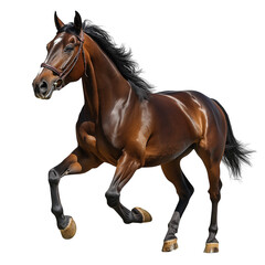 Obraz premium Brown Race Horse isoalated on white 