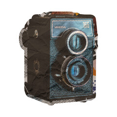 Template Retro Camera Collage Art Design Element