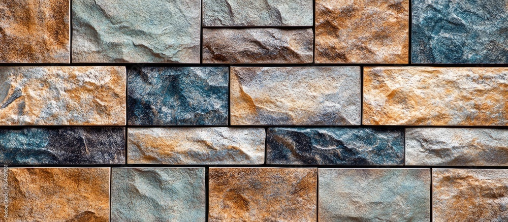 Poster textured brick wall close up featuring vibrant colors and intricate patterns for architectural desig