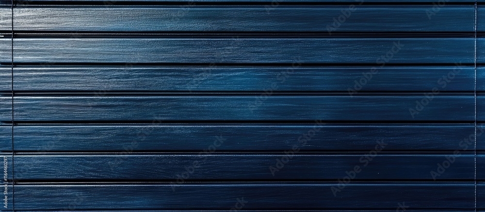 Poster dark blue jalousie with horizontal stripes creating a textured background ideal for interior design 