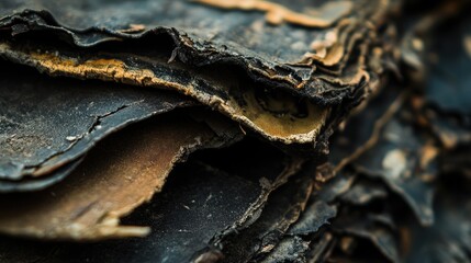 Detailed macro shot showcasing textures and colors of a pile of aged, worn books highlighting their historical essence and beauty.