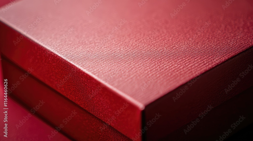 Poster elegant red gift box close up with textured surface ideal for customization and personalization for 