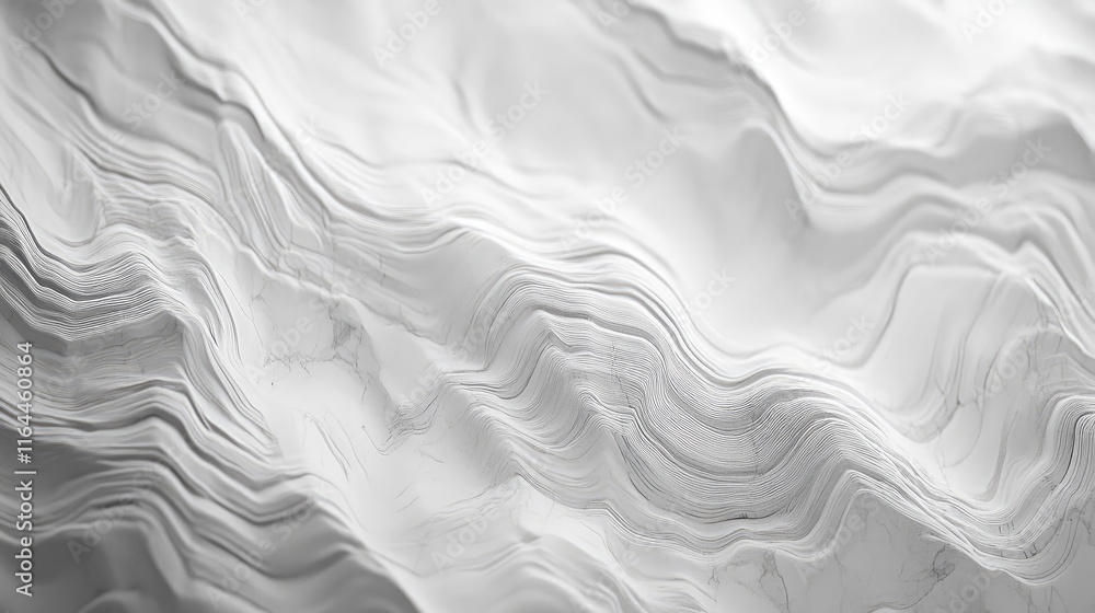 Poster light grey and white marble texture close up with soft ripples and fluid lines suitable for backgrou