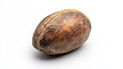 Circassian walnut on a white background showcasing its unique shape and texture in a natural setting for culinary or decorative use