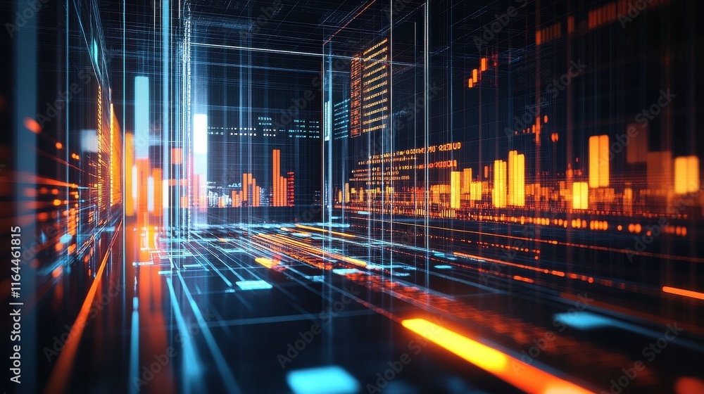 Aufkleber abstract analytics environment with clean lines and light