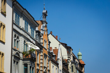 historische Häuserzeile in Konstanz