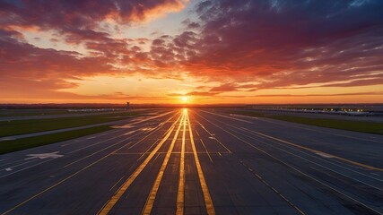 A Sky on Fire: Sunset Over the Silent Runway