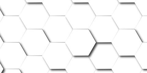 Hexagonal Surface polygon pattern shape structure light seamless geometric background. Hexagon 3d background texture design. Abstract background with white color hexagons and seamless pattern vector