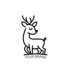 Line art of deer vector 