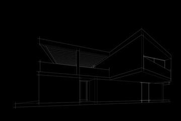 House building sketch architecture 3d rendering