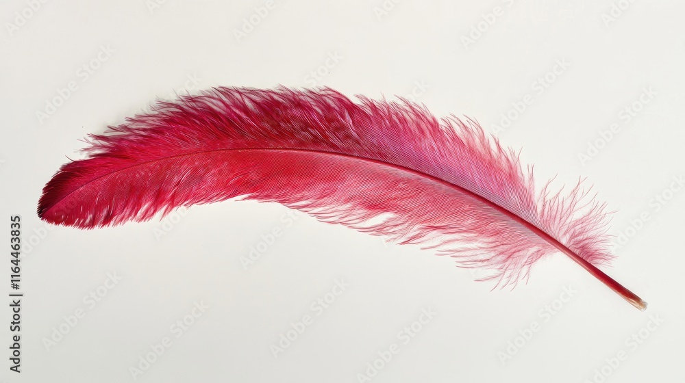 Aufkleber vibrant cockscomb flamingo feather isolated on white background showcasing its unique texture and ri