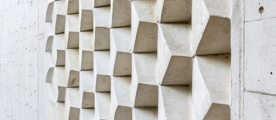 Textured white brick wall featuring unique patterns and detailed craftsmanship highlighting architectural design elements