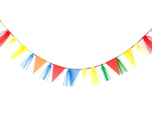 Vibrant Bunting Decoration for Festive Occasions on White Background