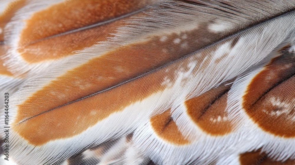 Aufkleber detailed close-up of colorful feather texture showcasing natural patterns and soft white bird fluff 