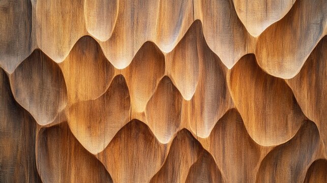 Natural carved wood texture with intricate patterns showcasing the beauty of wood grain and sophisticated craftsmanship for background design.