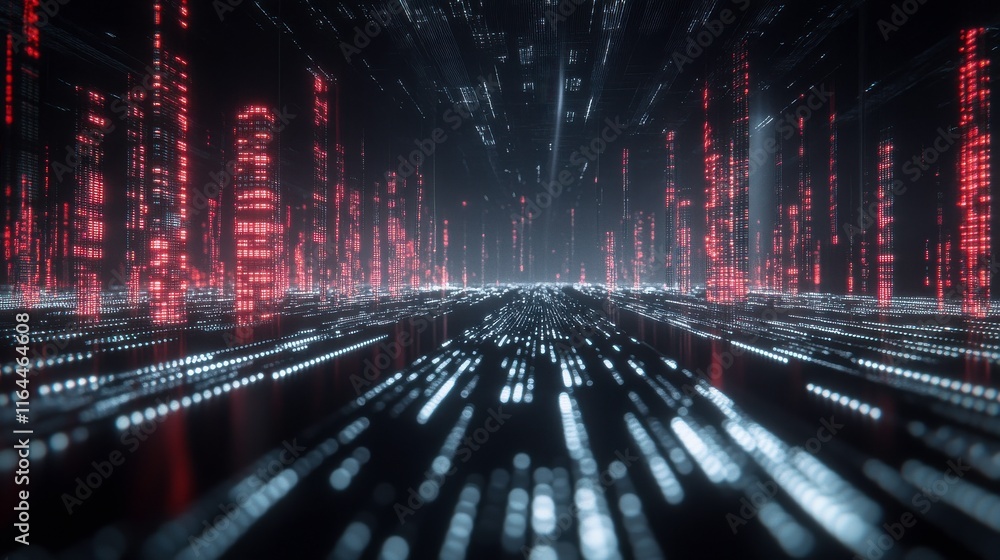Poster abstract digital finance interface with soft light design