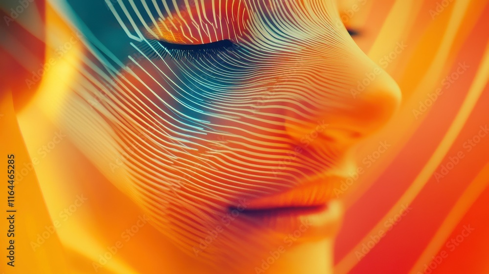 Aufkleber abstract digital interface with clean lines and light