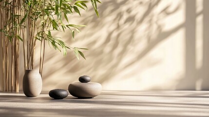 Bamboo Inspired Zen Space with Natural Elements for Tranquil Design Mockups