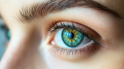Obraz premium Close up of a patient's eye during an eye exam at a clinic highlighting ophthalmology and laser vision treatment preparations